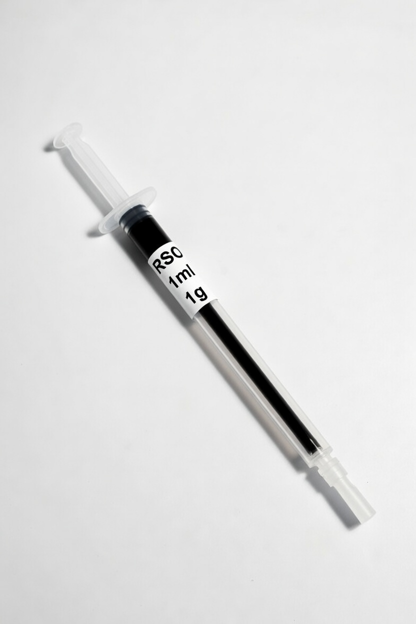 Thin 1ml RSO Syringe UK with black full-spectrum oil - Buy 1ml RSO Syringe UK